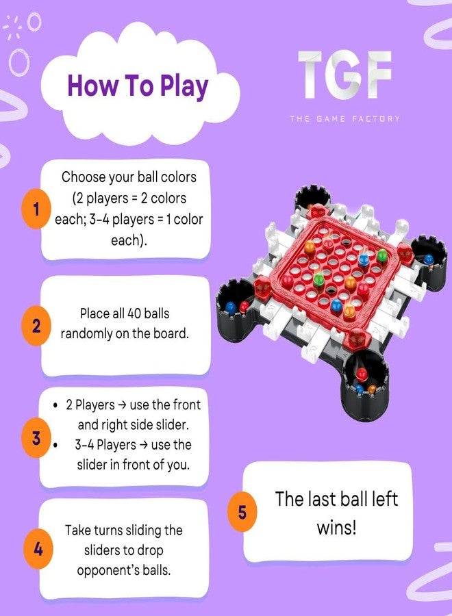 THE GAME FACTORY | Rainbow Ball Elimination Game | Strategy Board Game with 40 Color Balls | Fun Memory & Logic Family Game for Kids & Adults | Educational Parent-Child Interactive Toy | Gift For Kids - Image 4